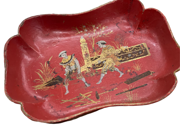 Red Paper Mache Dish