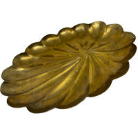 Brass Flat Scalloped Bowl
