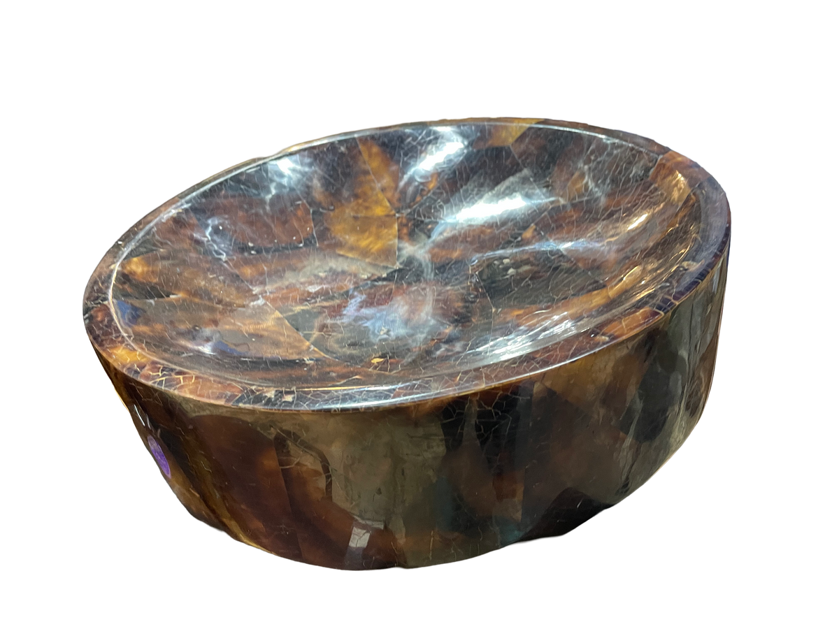 Brown Tessellated Pen Shell Bowl by Maitland Smith