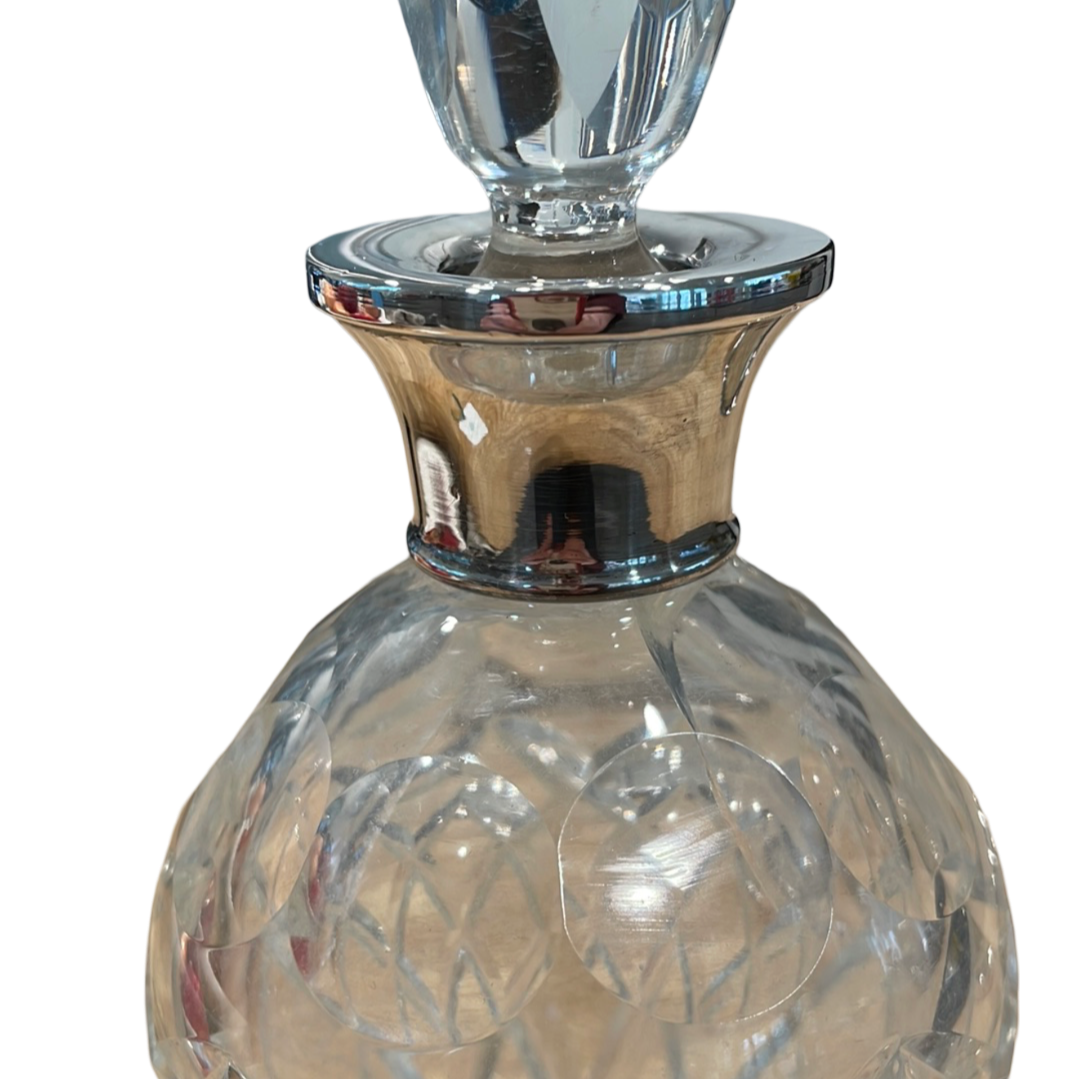 Sterling and crystal decanter