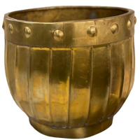 Brass 12" Planter with Circles on Border