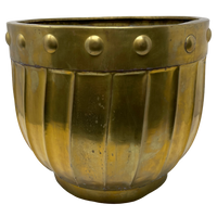 Brass 12" Planter with Circles on Border