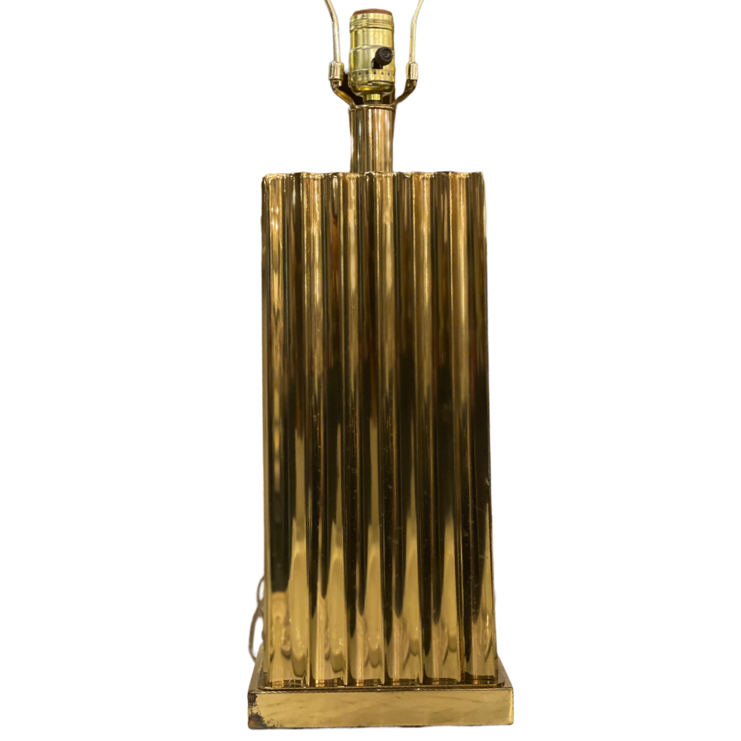 Brass Fluted Column Rectangular Lamp