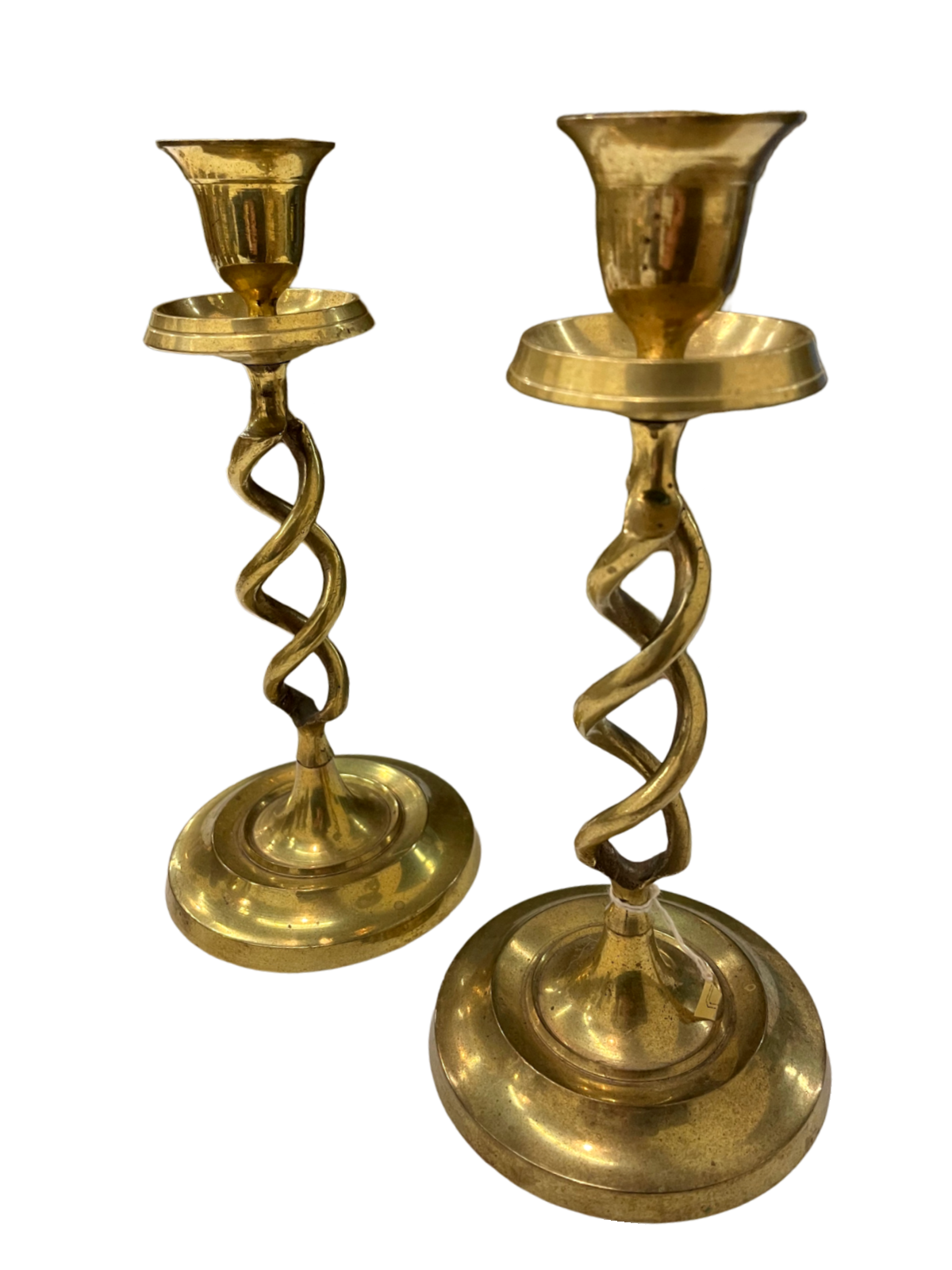 Pair of Brass Barley Twist Candlesticks