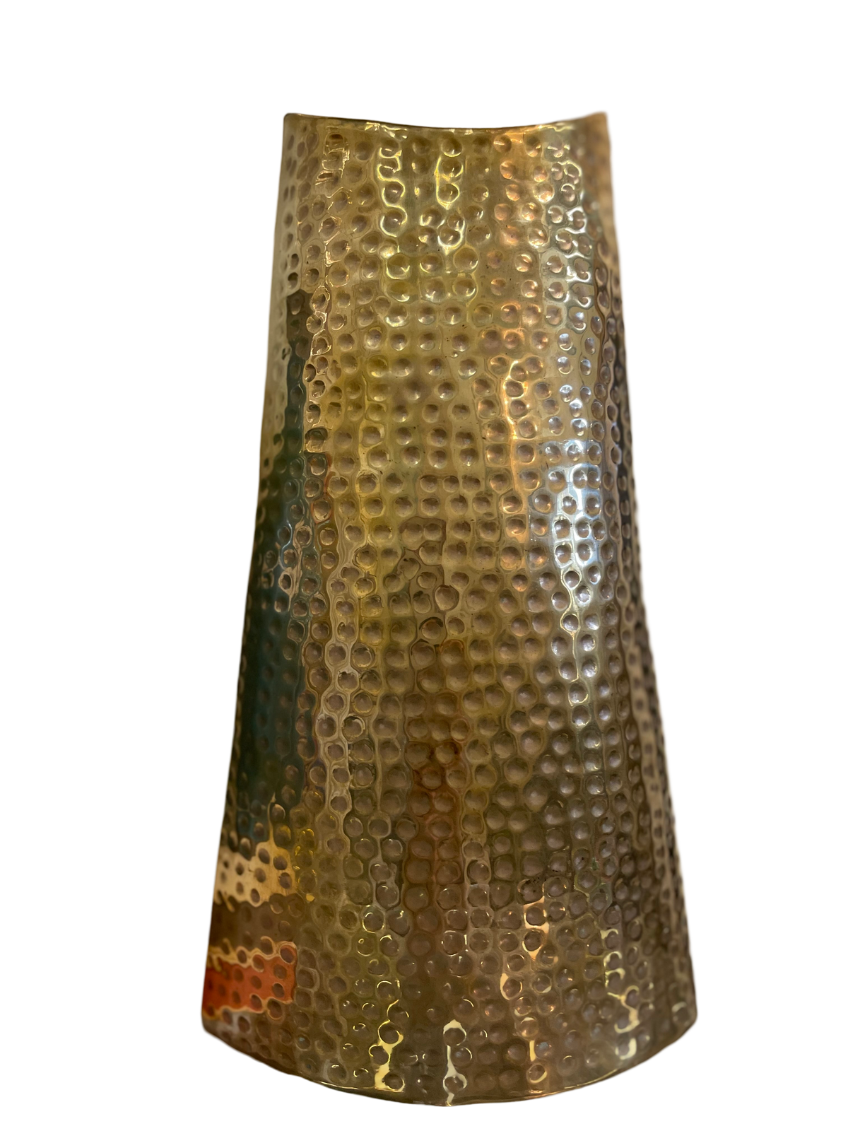 Brass 13" Flat Hammered Vase