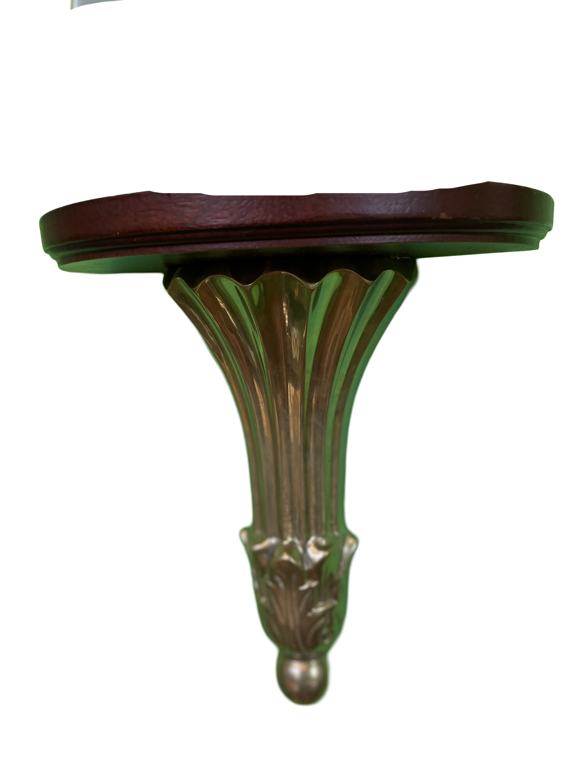 Pair of Brass & Mahogany Sconces