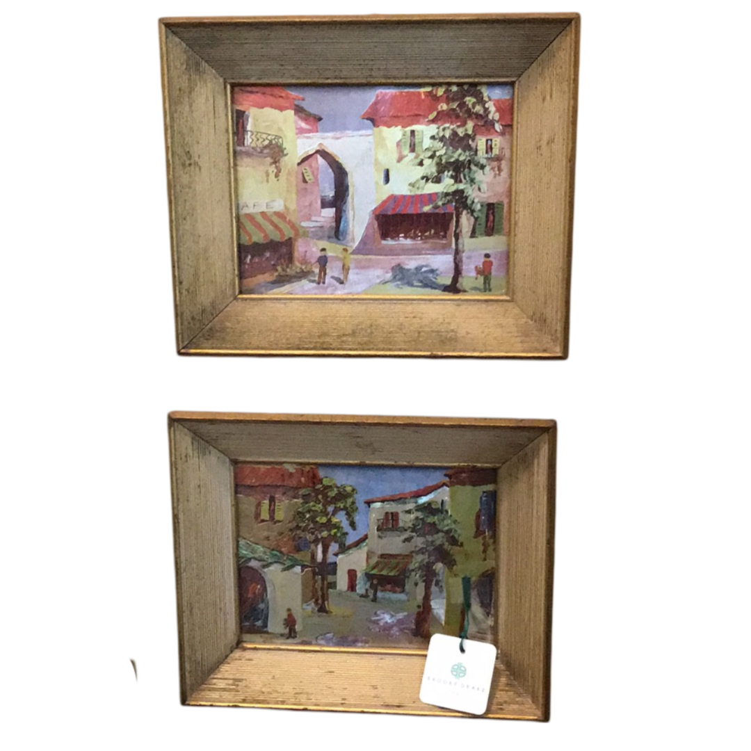 Pair of Foil Mid Century art
