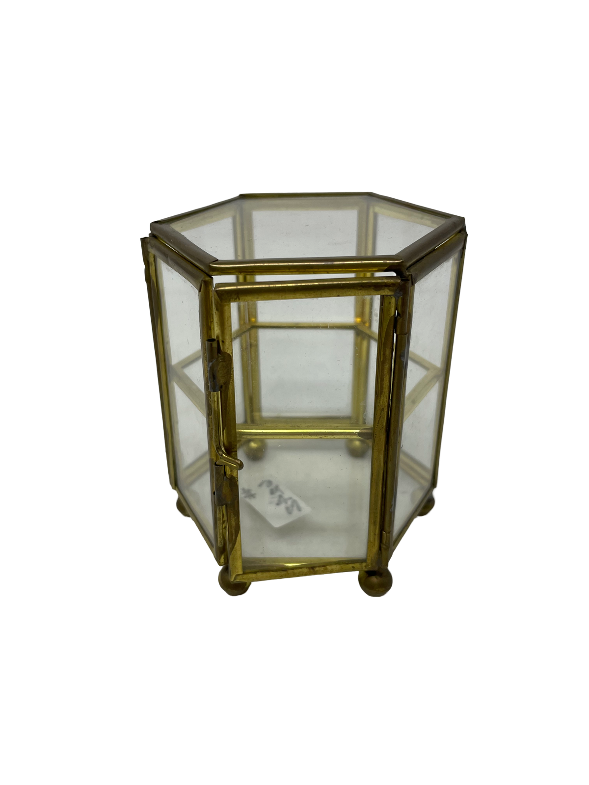 Glass and Brass Trinket Box