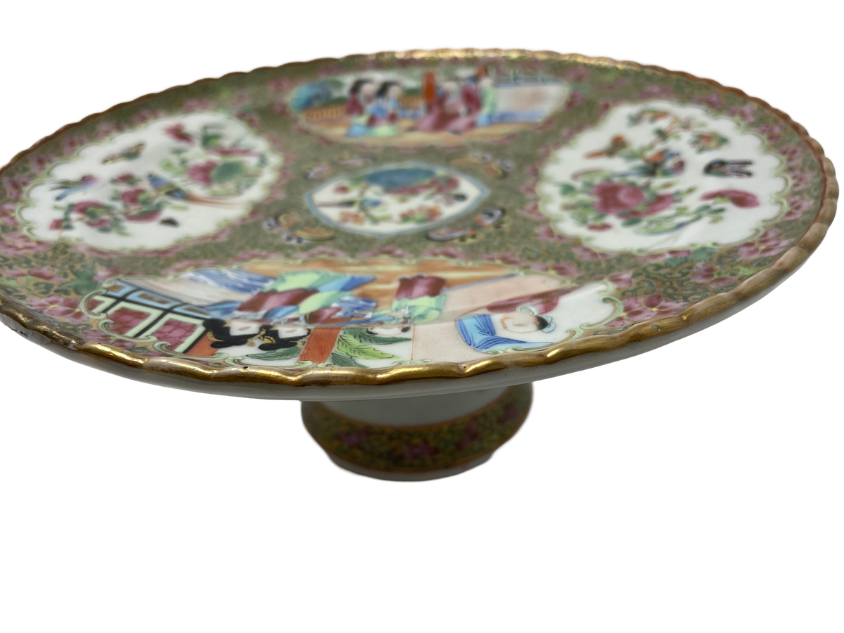 Rose Medallion Footed Compote/Cake Stand