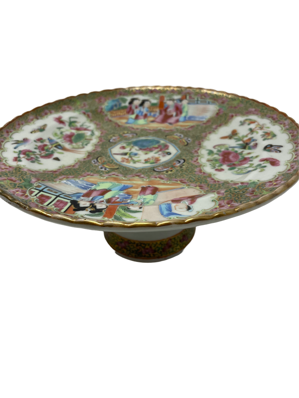 Rose Medallion Footed Compote/Cake Stand