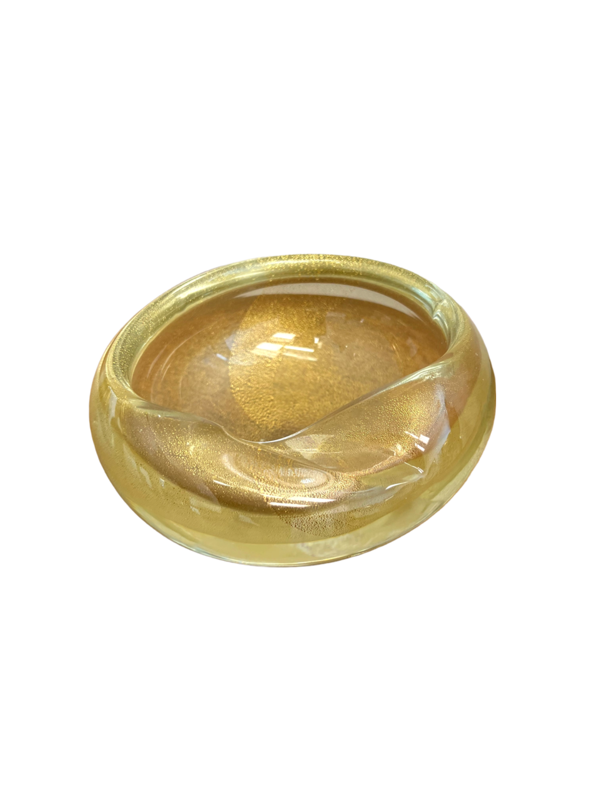 Murano Gold Fleck Bowl w/ Pinched Sides