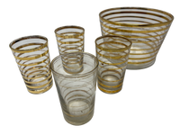 Set of 4 Gold Rimmed Glasses