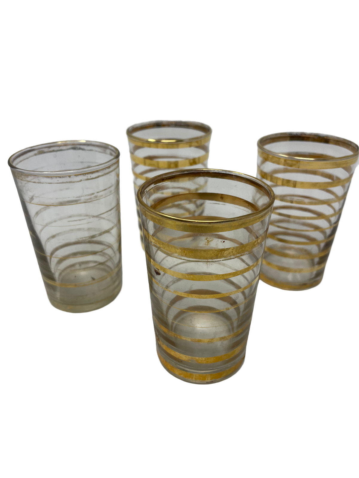 Set of 4 Gold Rimmed Glasses