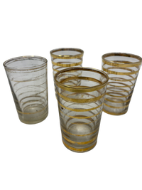 Set of 4 Gold Rimmed Glasses