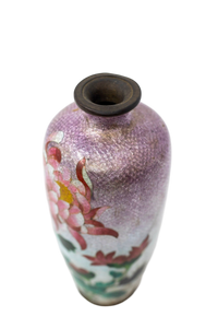 Floral Japanese Cloisonne Vase, Lilac