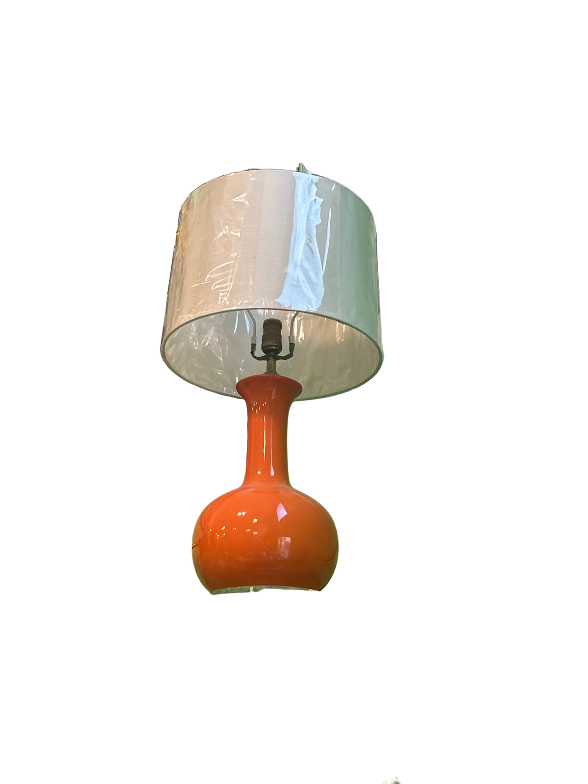 Orange Glass Gourd-Form Table Lamp