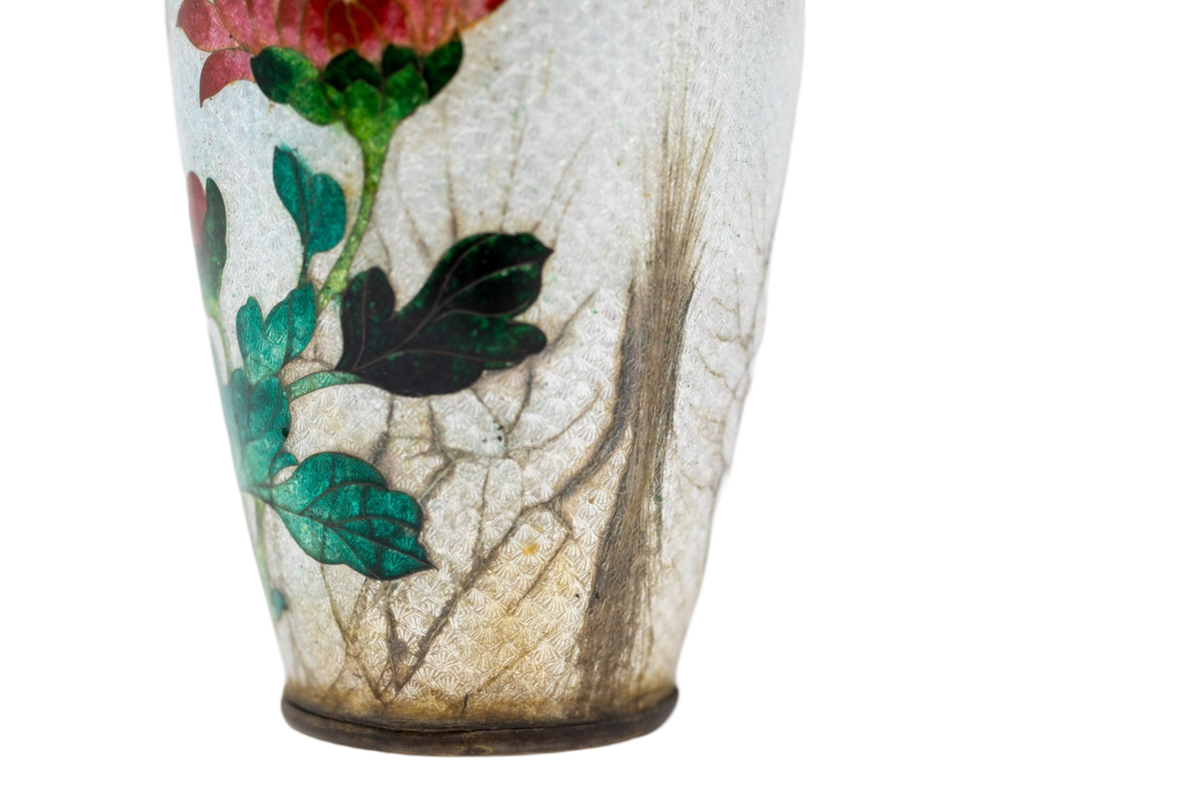 Floral Japanese Cloisonne Vase, Lilac