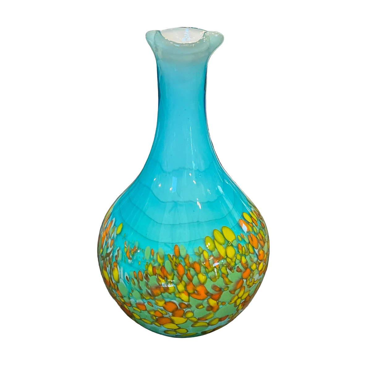 1960s Large Murano Aqua Vase