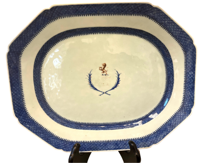 Blue Canton Armorial Platter