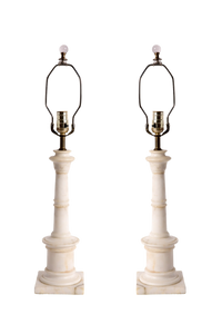 Pair of Alabaster Lamps