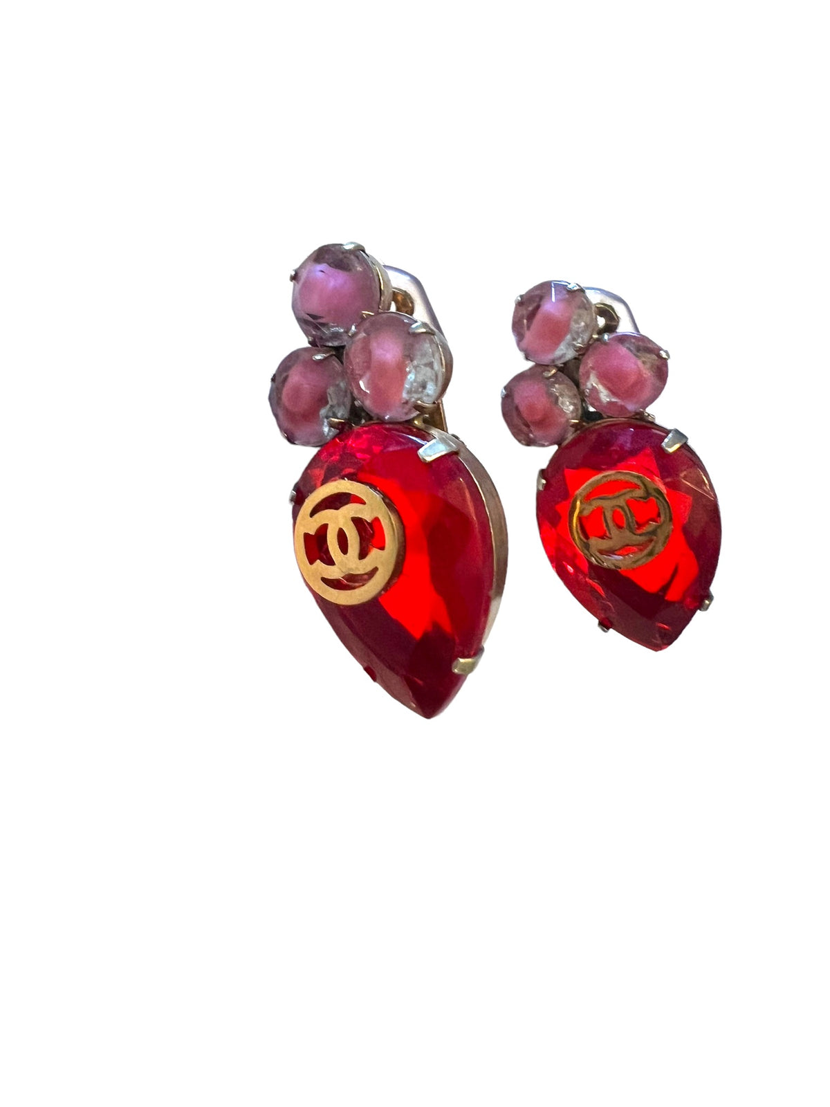 Pair of Red Chanel Earrings from COCOTAY