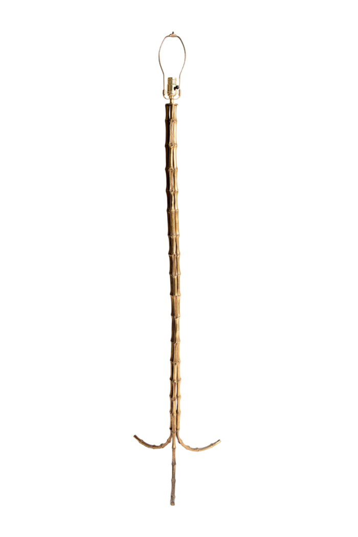 Faux bamboo brass floor lamp