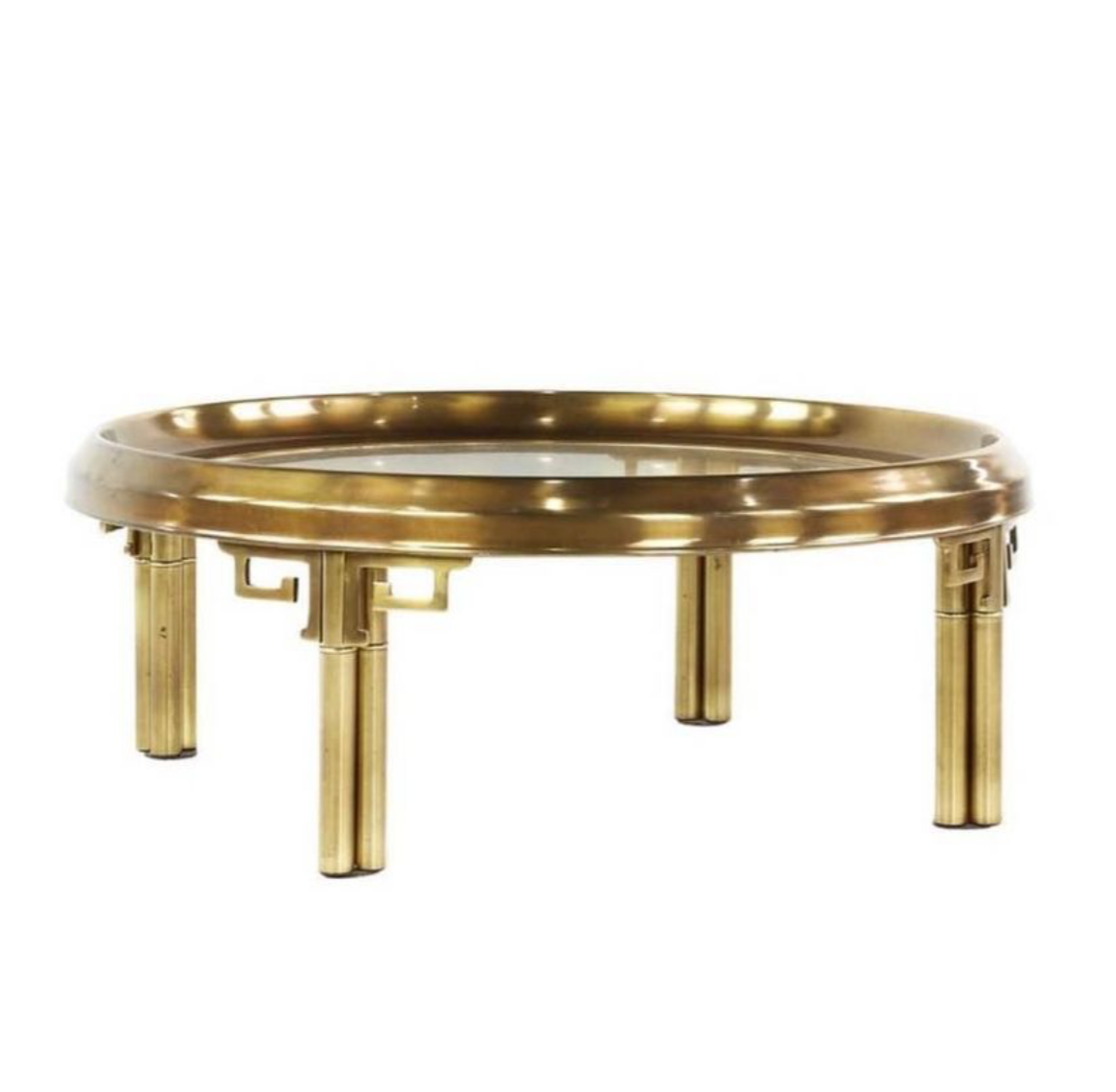 Round Mastercraft Greek Key Coffee Table