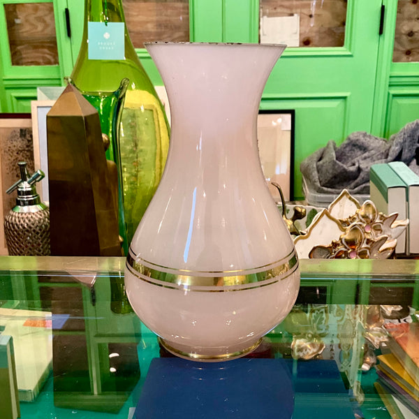 Pink Opaline Vase w/ Gold lines