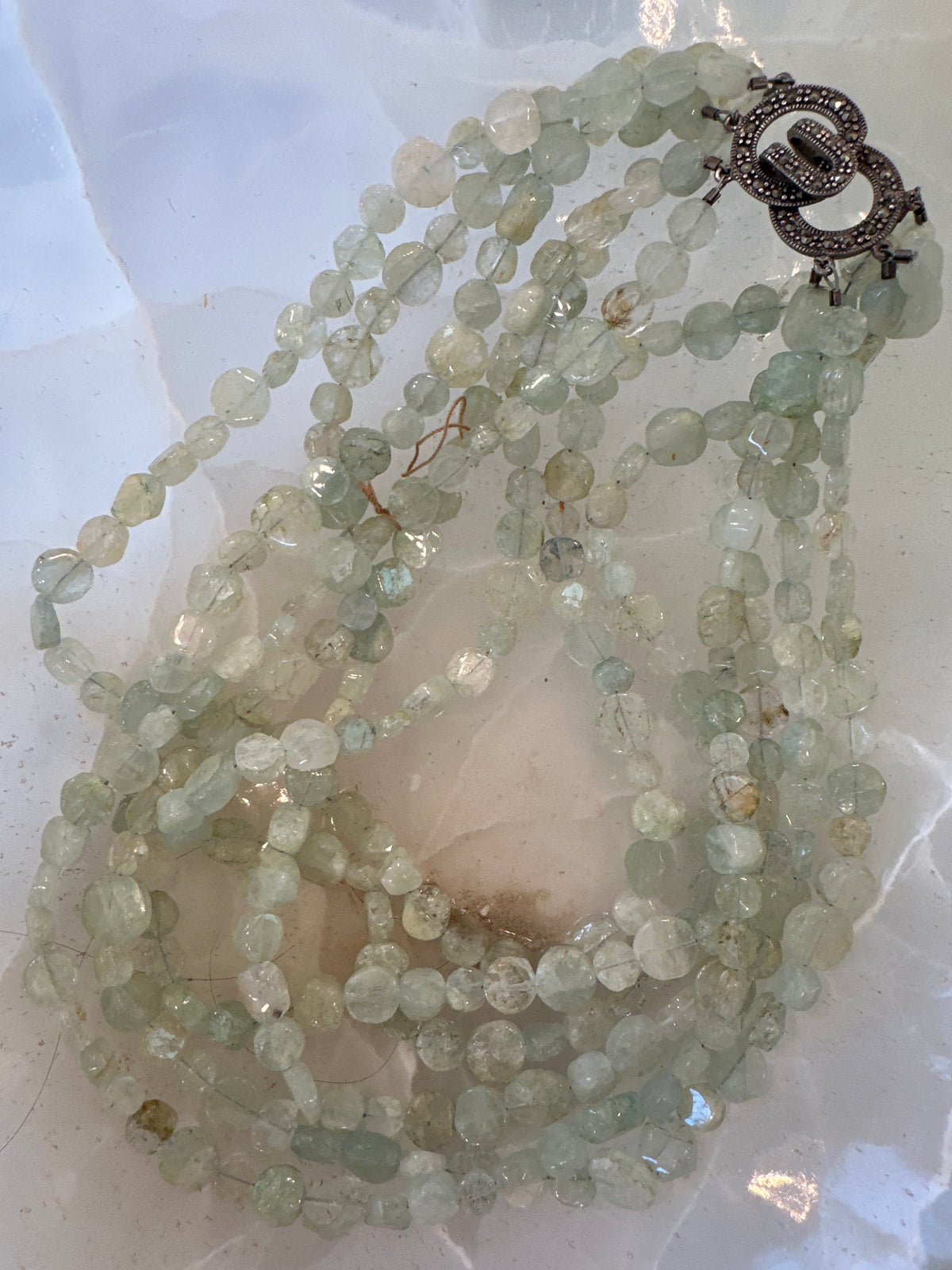 Aquamarine 6-strand necklace