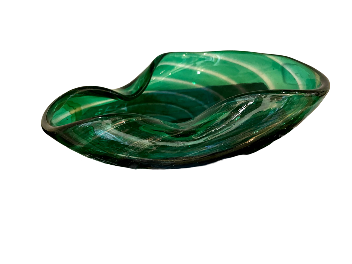 Murano Green Swirl Bowl