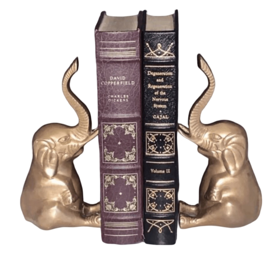 Pair of Brass Elephant Bookends