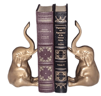 Pair of Brass Elephant Bookends