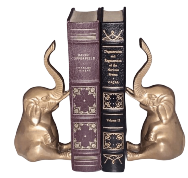 Pair of Brass Elephant Bookends