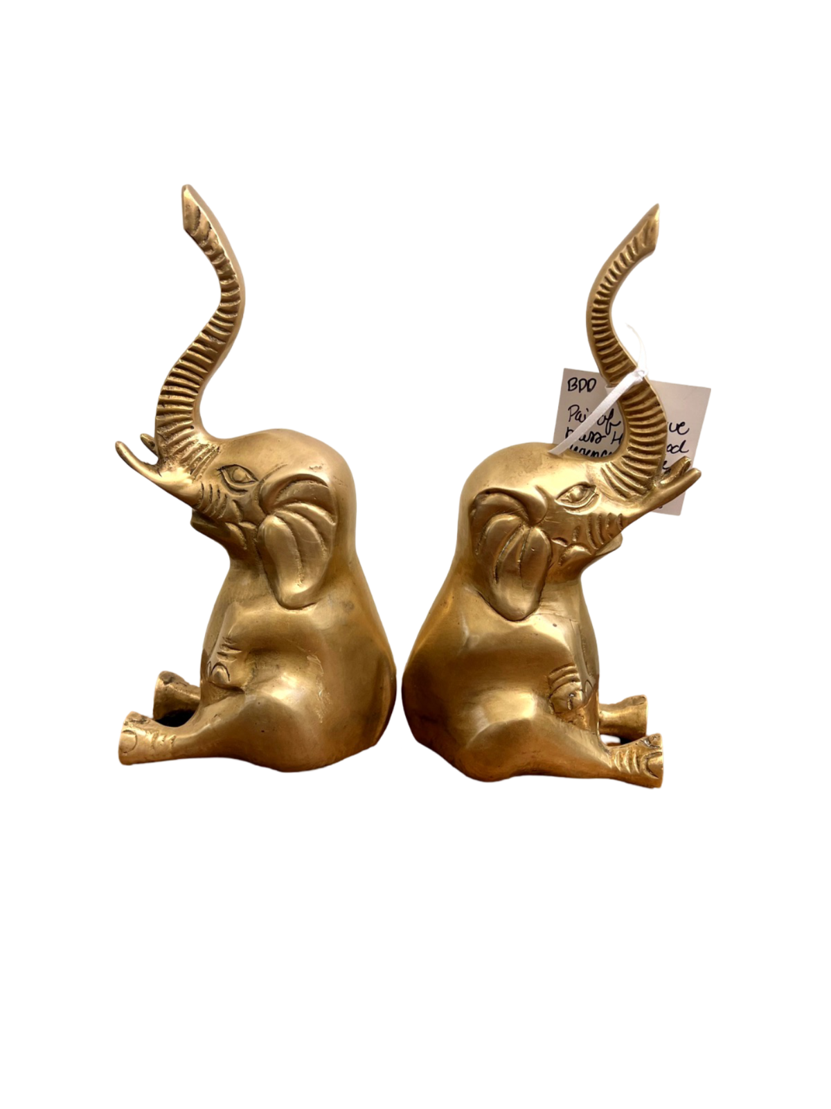 Pair of Brass Elephant Bookends