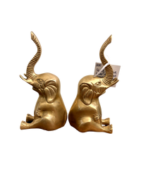 Pair of Brass Elephant Bookends