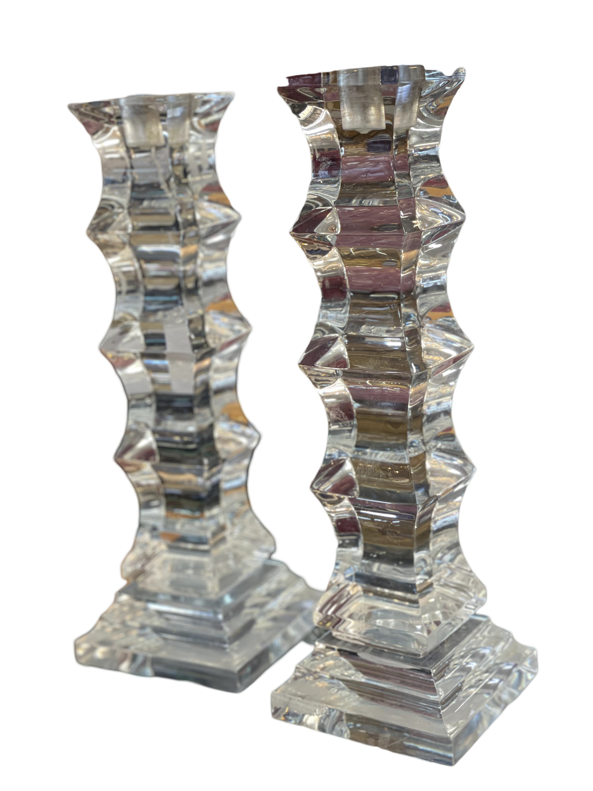 Pair of Lucite Candlesticks