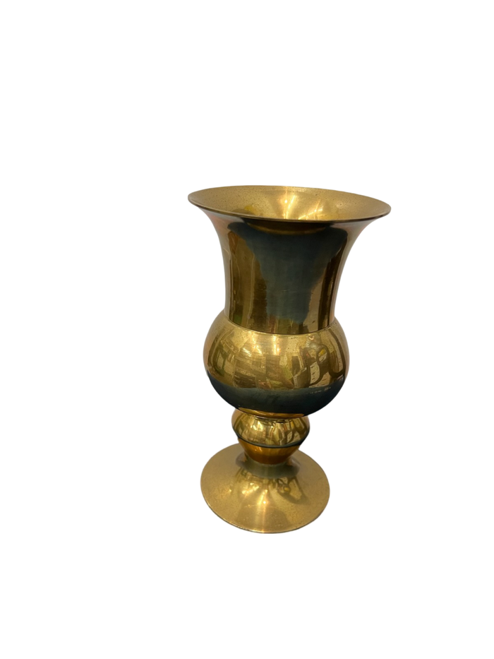 6.75" Brass Vase with Candle