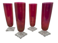 Set of 4 Pink Footed Highball Glasses