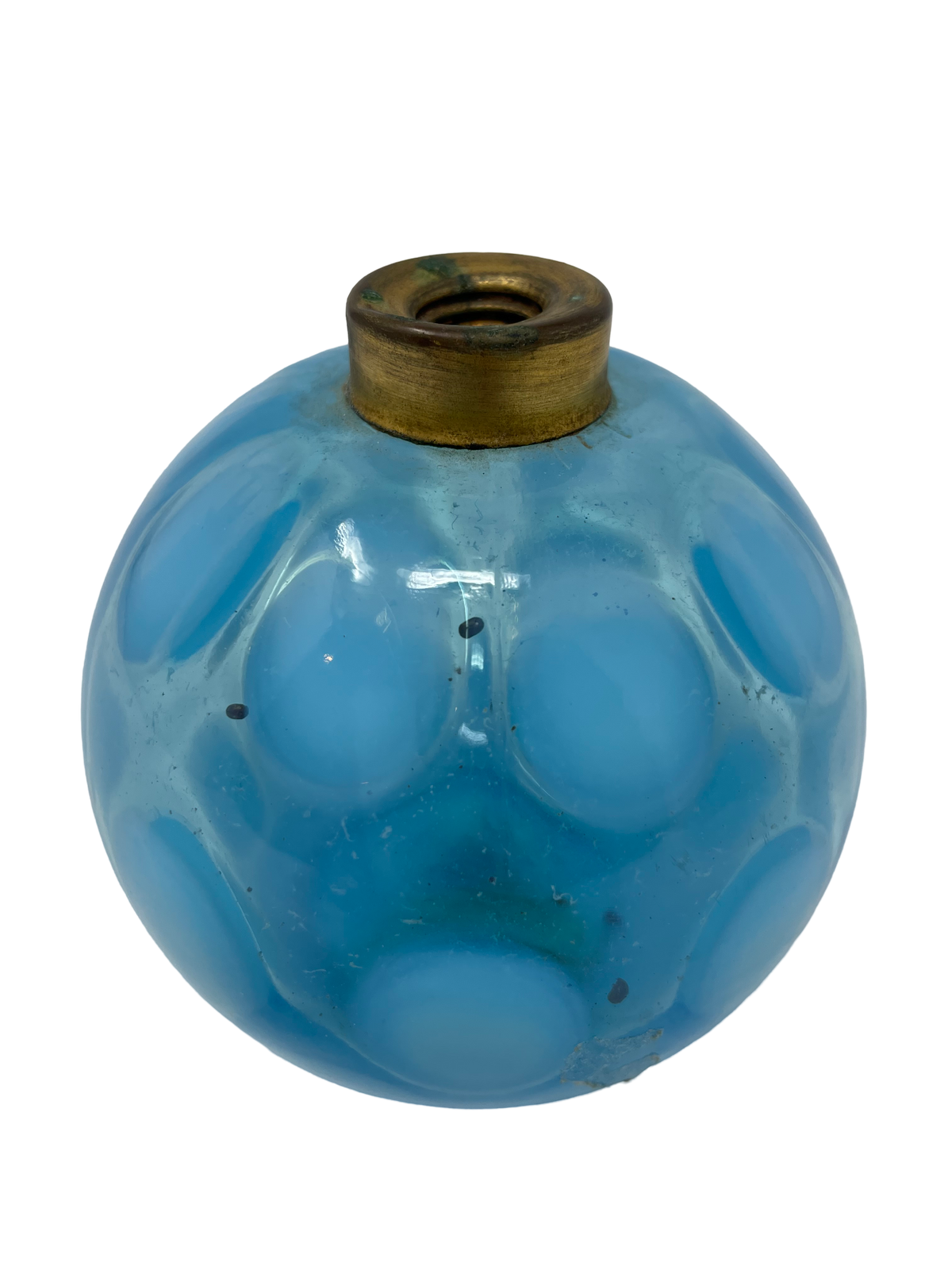 Turquoise & White Dotted Round Glass Perfume Bottle