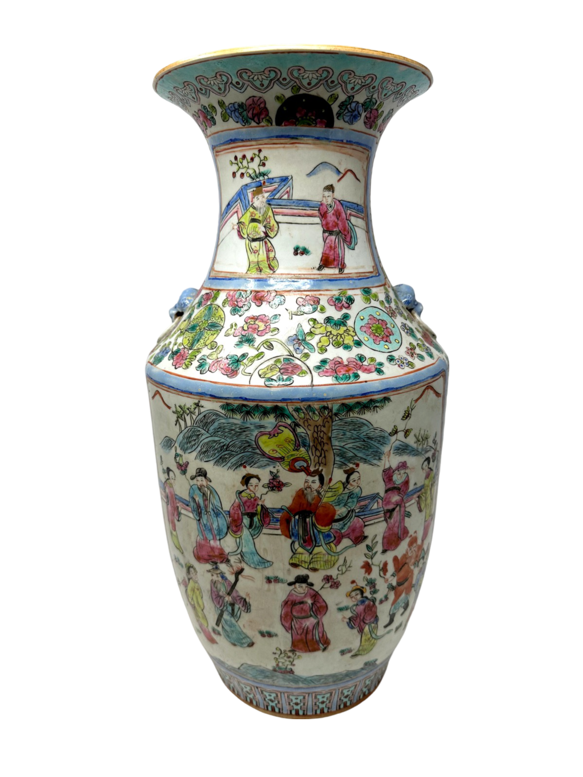 Famille Rose 16" Chinese Export Vase