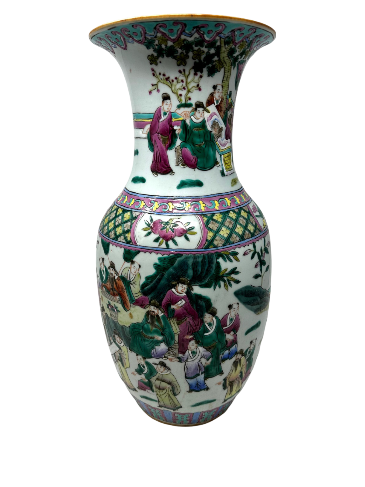 Famille Rose 16" Chinese Export Vase