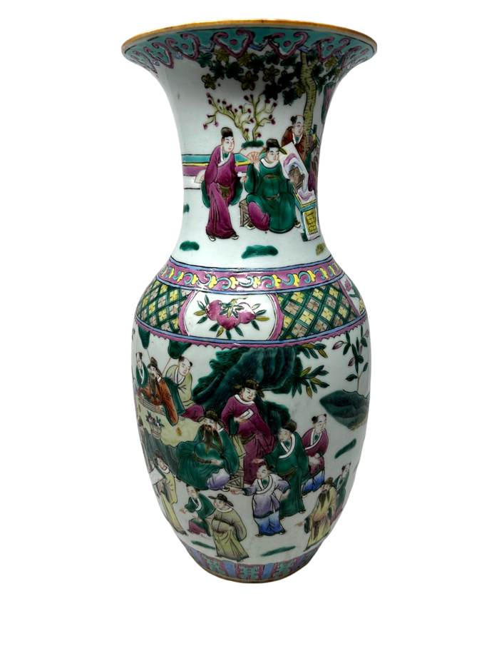 Famille Rose 16" Chinese Export Vase