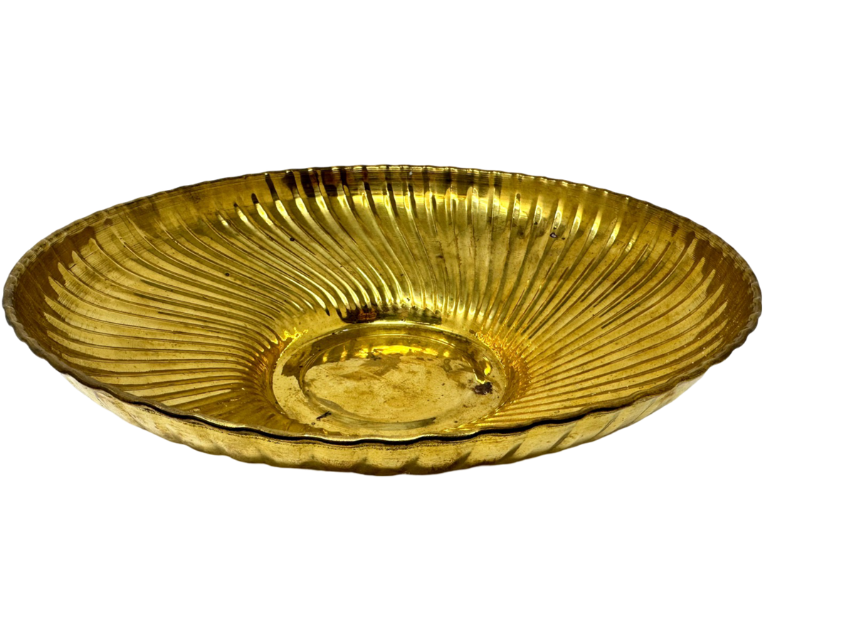 Fluted Brass Round 10" Bowl