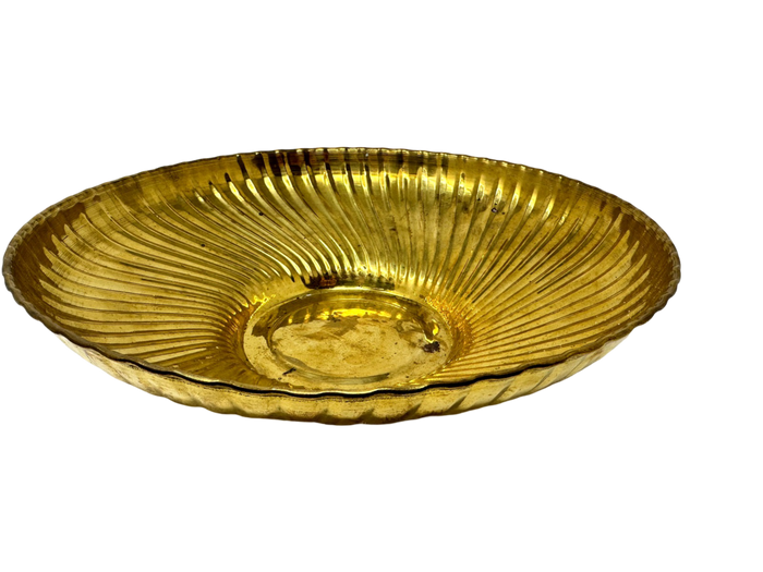 Fluted Brass Round 10" Bowl