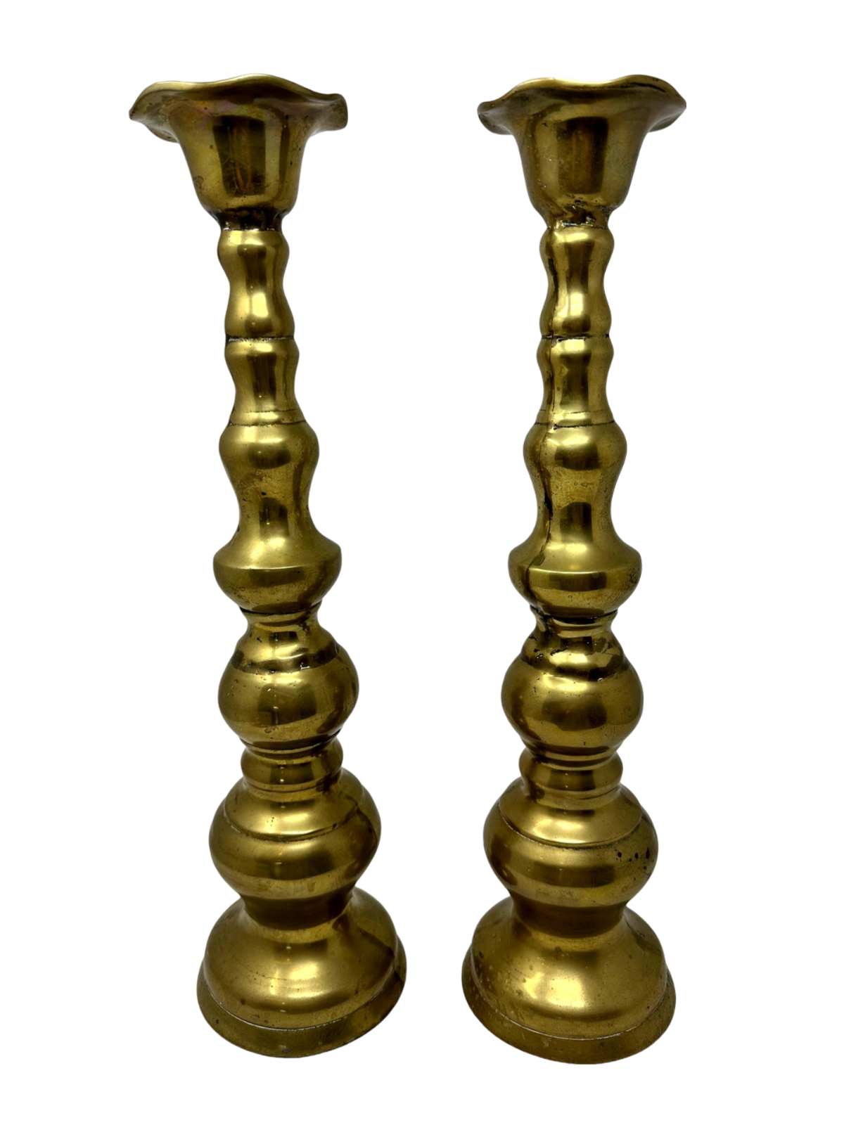 Pair of Brass 15" Candleholders