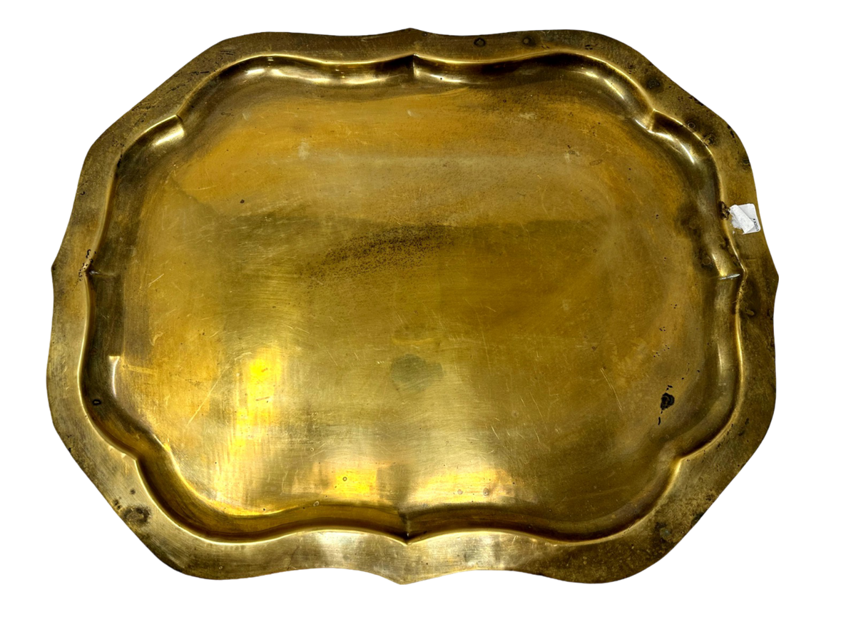 XL Scalloped Brass tray