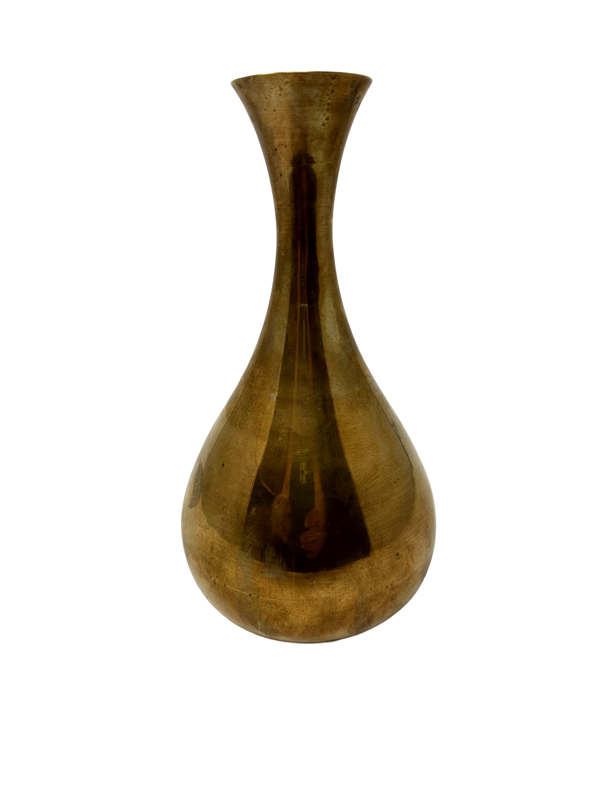 8" Shiny Brass Vase, teardrop shape