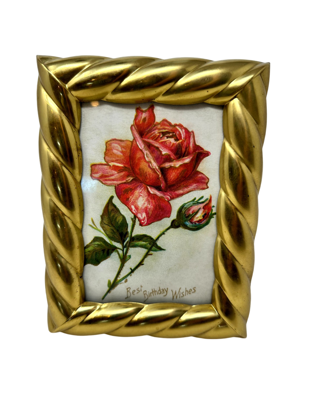 Brass Ribbed Picture Frame