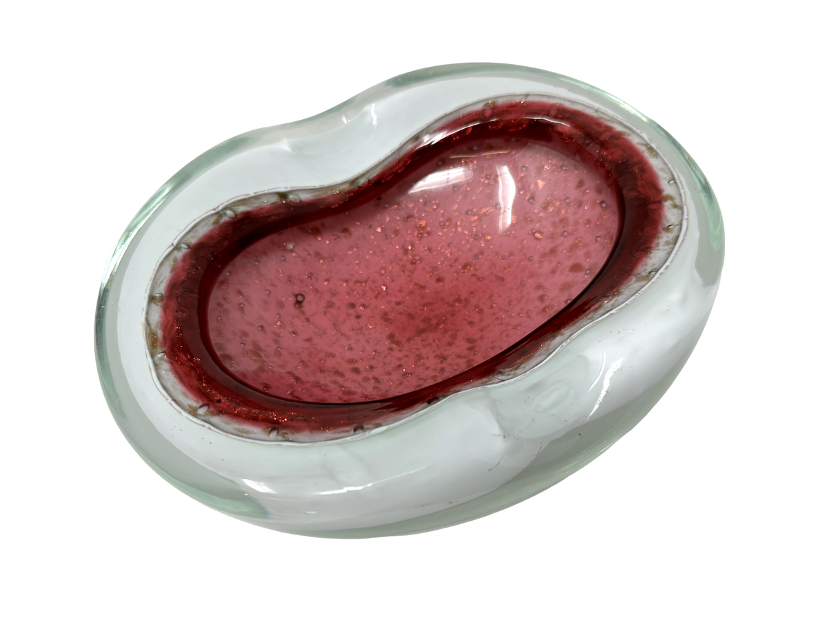 Murano Barbini Pink & White Bullicante Bowl