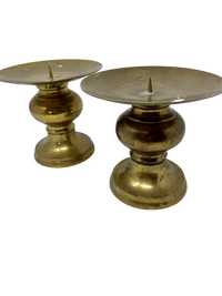 Pair of 6"x 6.5" Brass Candleholders